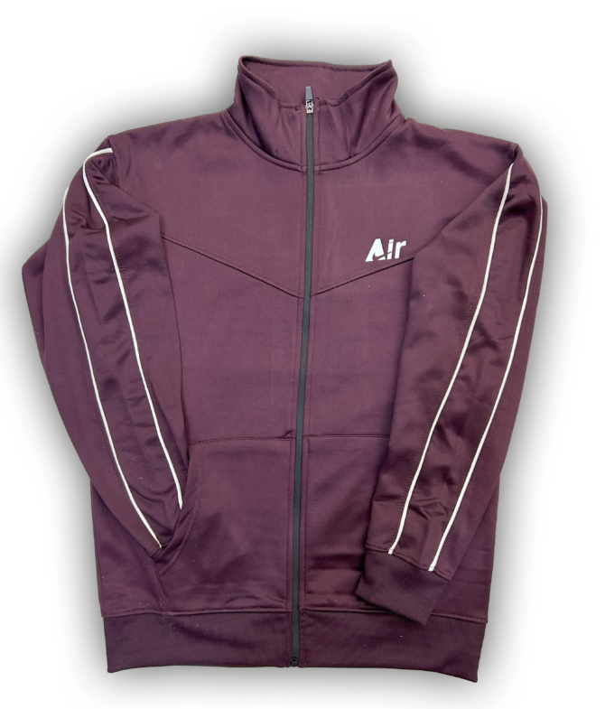 Mehroon Premium Poly Fleece Tracksuit with Two White Stripes – Nike - Image 2