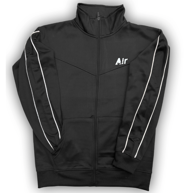 Black Premium Poly Fleece Tracksuit with Two White Stripes – Nike - Image 3
