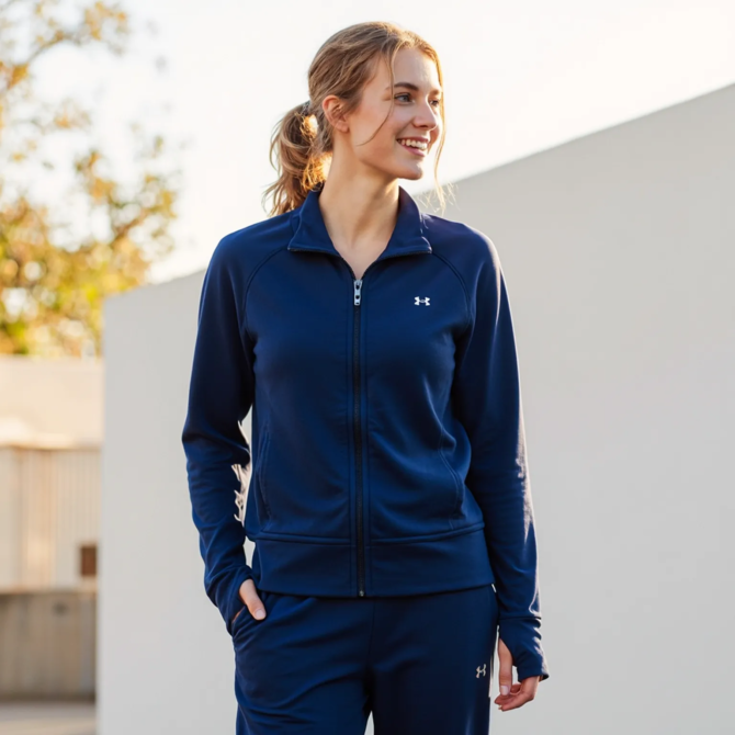 Blue Premium Poly Fleece Tracksuit for Women – Under Armour - Image 2